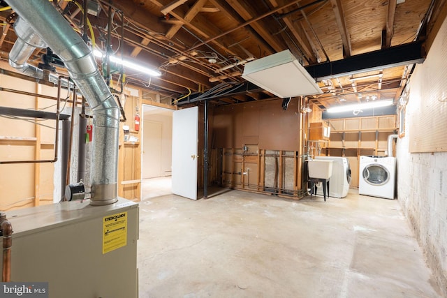 6802 Nesbitt Pl, Mclean, VA 22101 - unfinished basement featuring independent washer and dryer