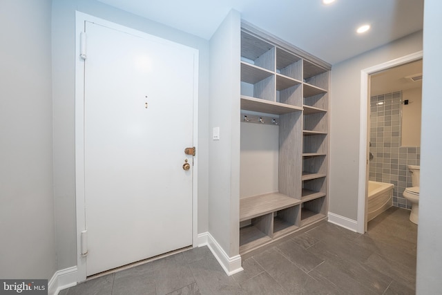 1919 Chestnut St Unit 523-524, Philadelphia, PA 19103 - mudroom with recessed lighting, tile patterned floors, and baseboards
