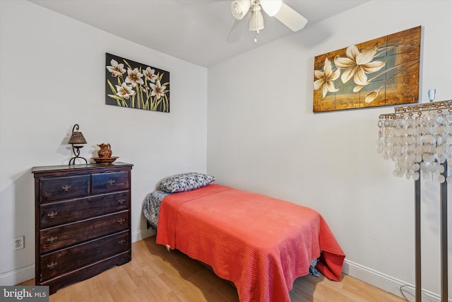 2429 S Reese St, Philadelphia, PA 19148 - bedroom featuring wood finished floors, a ceiling fan, and baseboards