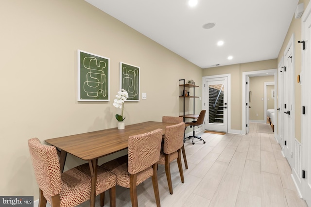 919 French St NW, Washington, DC 20001 - dining area featuring recessed lighting, baseboards, and light wood finished floors