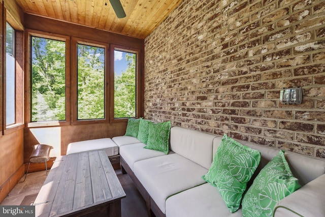 2277 Indian Holw, Winchester, VA 22603 - sunroom with an outdoor living space and a ceiling fan