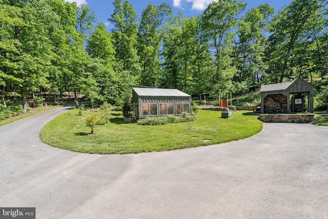 2277 Indian Holw, Winchester, VA 22603 - exterior space with driveway, a yard, a gazebo, an outdoor structure, and an exterior structure
