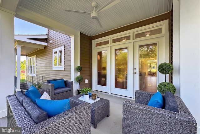 7430 Foundation Way, Springfield, VA 22150 - view of patio featuring ceiling fan and outdoor lounge area