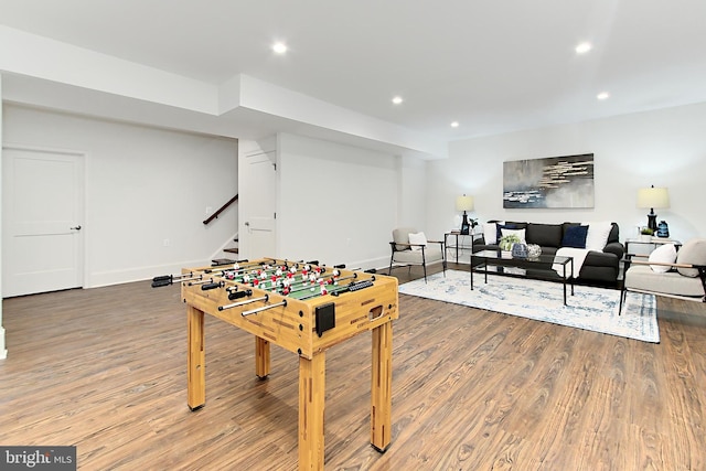 7430 Foundation Way, Springfield, VA 22150 - game room with wood finished floors and recessed lighting