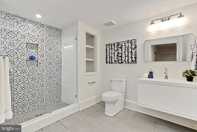 7430 Foundation Way, Springfield, VA 22150 - bathroom featuring vanity, a shower stall, and tile patterned floors