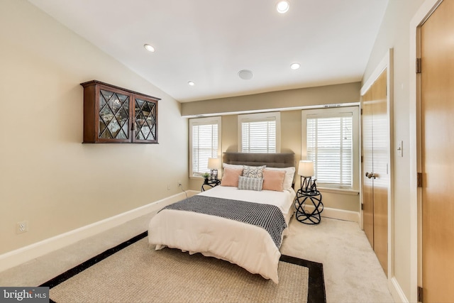 1324 10th St NW, Washington, DC 20001 - bedroom with carpet flooring, baseboards, recessed lighting, and vaulted ceiling