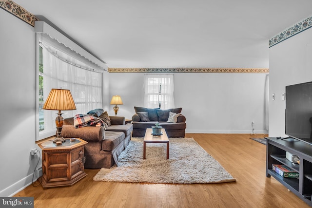 249 N Holly St, Elizabethtown, PA 17022 - living room featuring wood finished floors and baseboards
