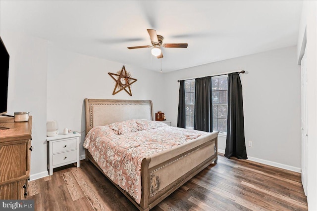 100 Cypress Dr, North East, MD 21901 - bedroom featuring wood finished floors, baseboards, and a ceiling fan