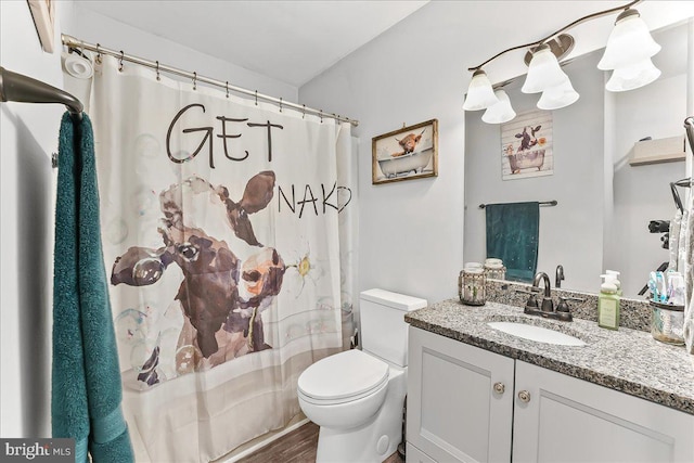 100 Cypress Dr, North East, MD 21901 - full bath with wood finished floors, vanity, toilet, and a shower with curtain