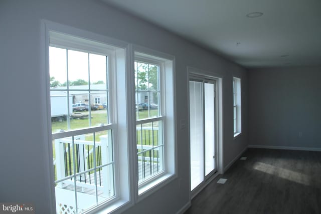 1296 Dorchester Ave, Pocomoke City, MD 21851 - doorway to outside with healthy amount of natural light, baseboards, and dark wood-type flooring