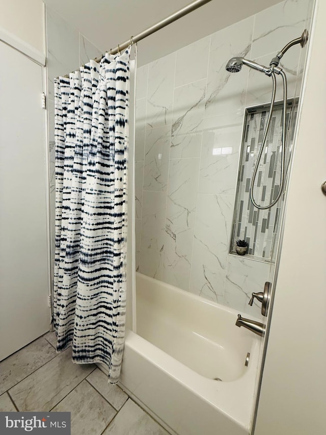 full bathroom featuring shower / bath combo