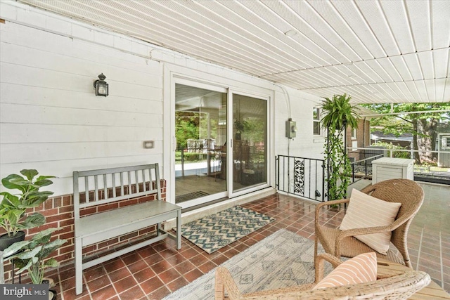 view of patio featuring covered porch