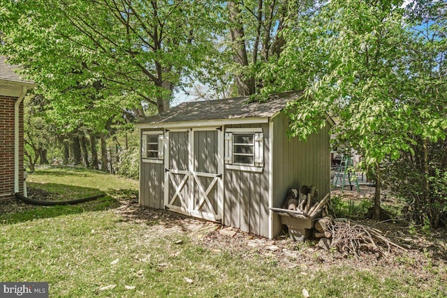 view of shed