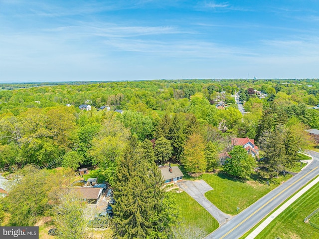 bird's eye view of a heavily wooded area