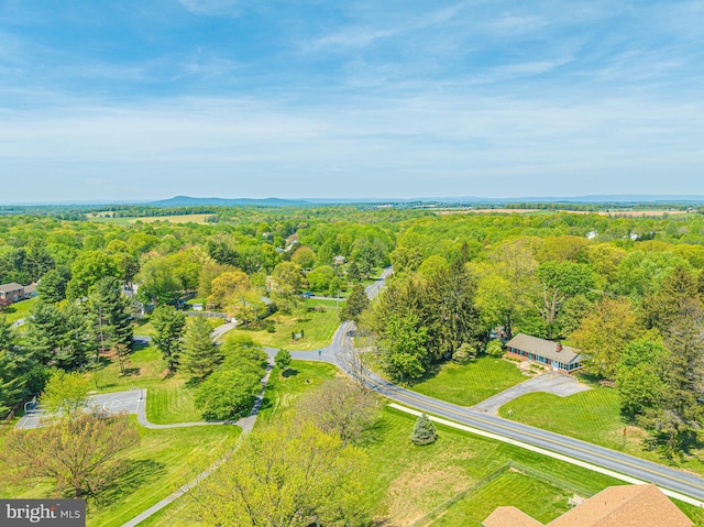 drone / aerial view of a heavily wooded area