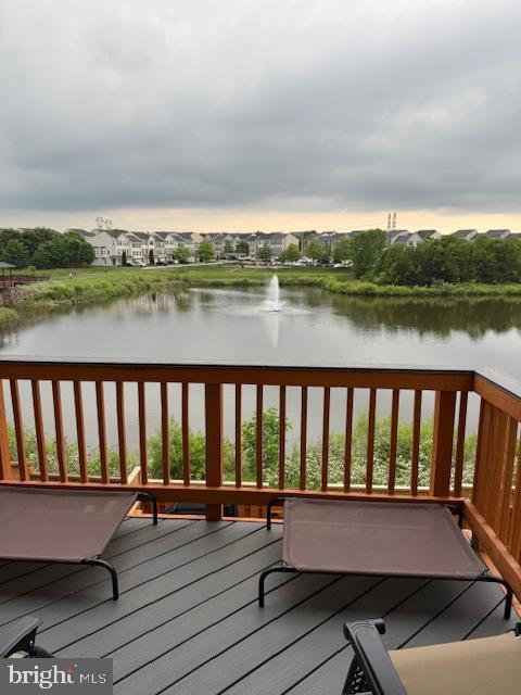 deck with a water view