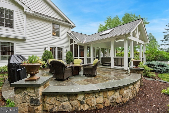 view of patio / terrace featuring an outdoor living space
