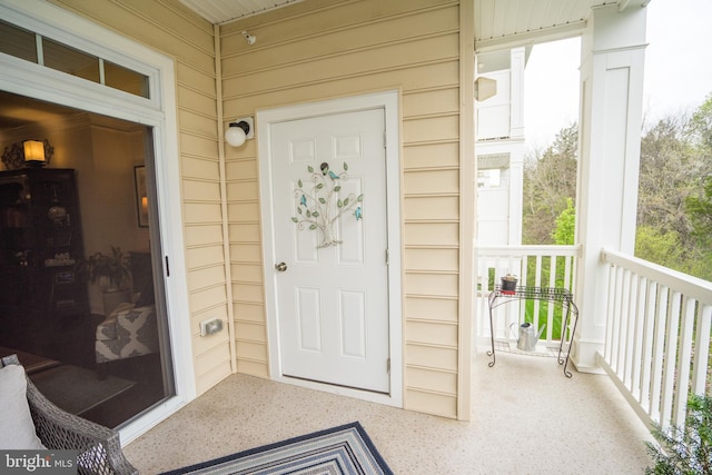view of doorway to property