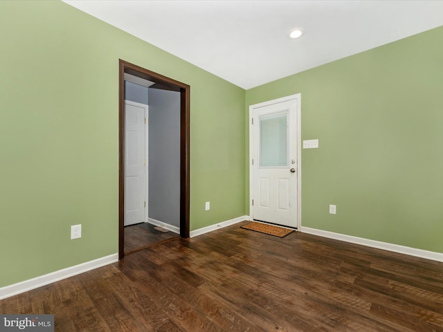 4106 Teklen Dr, Westminster, MD 21157 - spare room featuring baseboards, dark wood-style floors, and recessed lighting