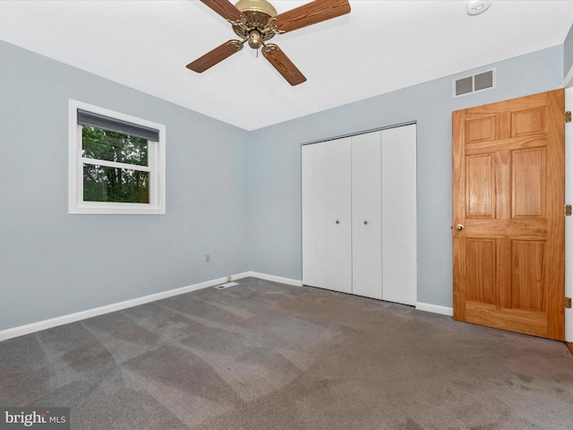 4106 Teklen Dr, Westminster, MD 21157 - unfurnished bedroom featuring carpet floors, baseboards, a closet, and ceiling fan