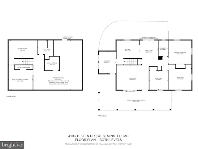 4106 Teklen Dr, Westminster, MD 21157 - floor plan / room layout