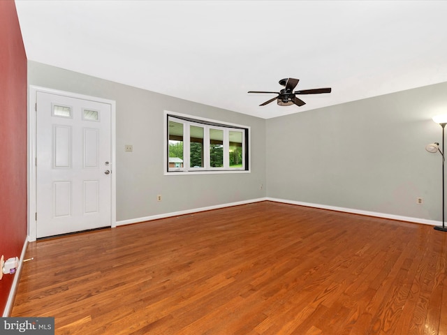 4106 Teklen Dr, Westminster, MD 21157 - empty room with wood finished floors, a ceiling fan, and baseboards