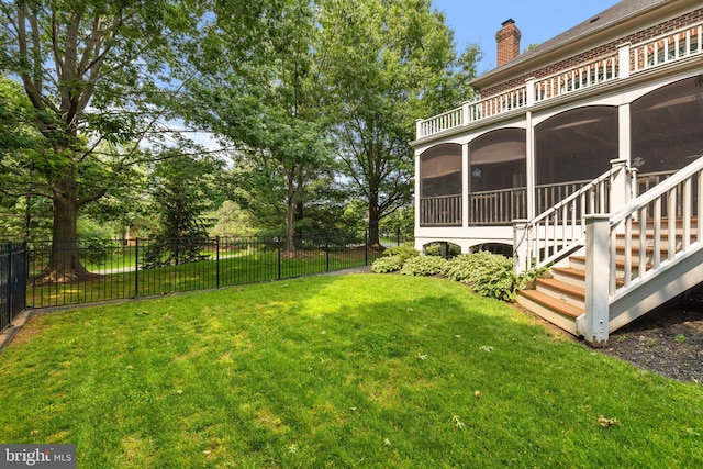 18309 Eldorado Way, Leesburg, VA 20176 - view of yard with a sunroom and stairs