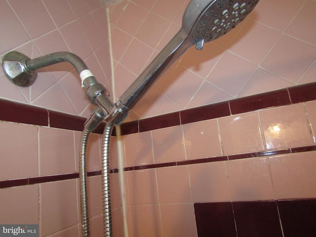 bathroom view of tiled shower