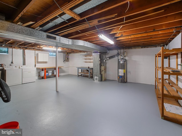 304 Mangrove Rd, Severna Park, MD 21146 - below grade area featuring water heater, heating unit, and washing machine and clothes dryer