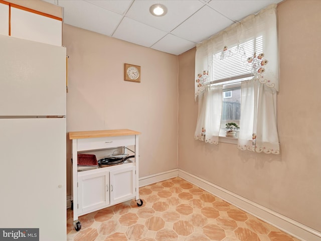 146 Academy Rd, Clifton Heights, PA 19018 - dining room with baseboards, light flooring, and a drop ceiling