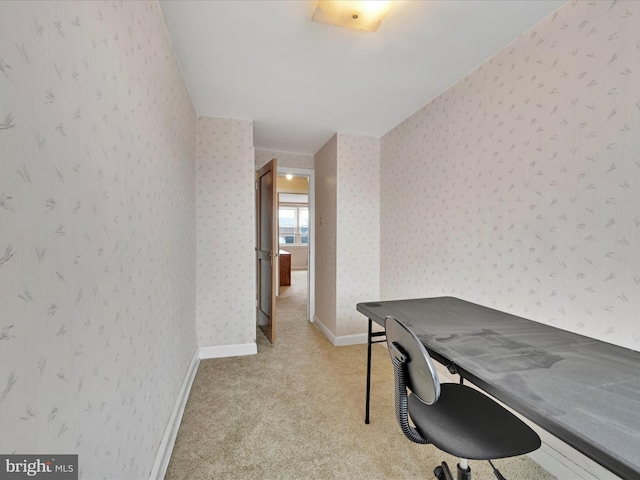 146 Academy Rd, Clifton Heights, PA 19018 - office area with light colored carpet and wallpapered walls