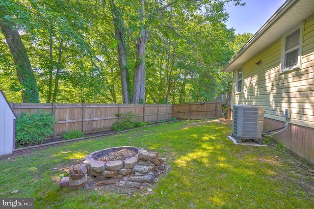 9505 Oakridge Ct, Newburg, MD 20664 - view of yard with a fire pit and central AC