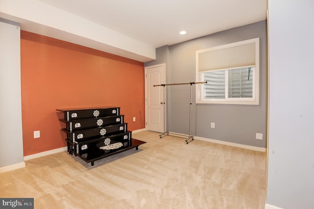 23166 Glenorchy Ct, Ashburn, VA 20148 - exercise room featuring carpet floors, baseboards, and recessed lighting