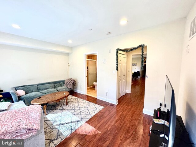 1431 N 17th St, Philadelphia, PA 19121 - living area with wood finished floors, recessed lighting, and baseboards