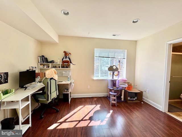 1431 N 17th St, Philadelphia, PA 19121 - home office with wood finished floors, baseboards, and recessed lighting