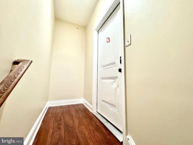 1431 N 17th St, Philadelphia, PA 19121 - hall with dark wood-style floors and baseboards