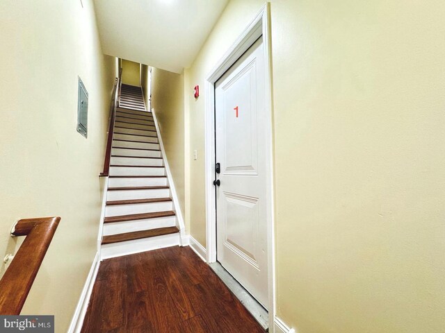 1431 N 17th St, Philadelphia, PA 19121 - stairs featuring wood finished floors and baseboards