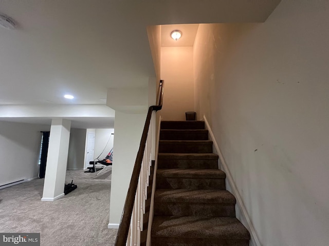 23 Cardinal Ln, Sicklerville, NJ 08081 - staircase with carpet, recessed lighting, and baseboards
