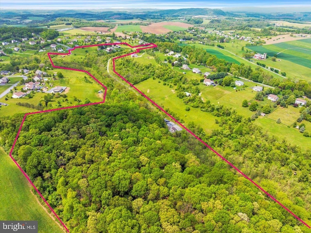 739 Boar Rd, Mohrsville, PA 19541 - aerial view of property's location with property parcel outlined and a heavily wooded area