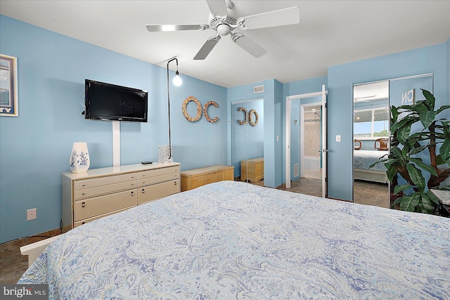 104 127th St Unit 326B, Ocean City, MD 21842 - bedroom featuring ceiling fan and baseboards