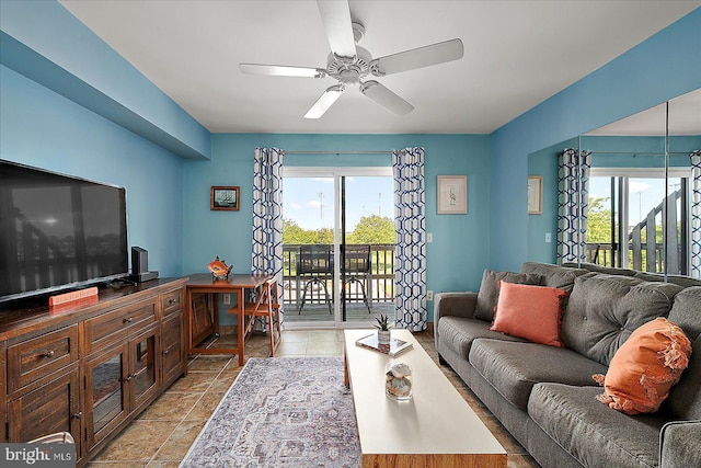 104 127th St Unit 326B, Ocean City, MD 21842 - living room with plenty of natural light and a ceiling fan