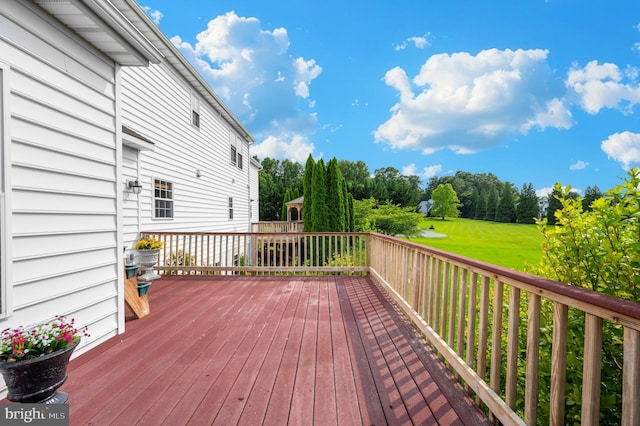 1280 Saint Michaels Rd, Mount Airy, MD 21771 - wooden terrace featuring a yard and view of wooded area