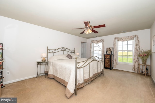 1280 Saint Michaels Rd, Mount Airy, MD 21771 - bedroom with light colored carpet, baseboards, and ceiling fan