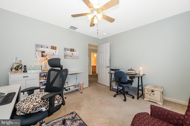 1280 Saint Michaels Rd, Mount Airy, MD 21771 - carpeted office with ceiling fan and baseboards