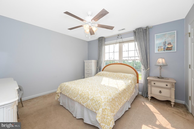 1280 Saint Michaels Rd, Mount Airy, MD 21771 - bedroom with light colored carpet, baseboards, and ceiling fan