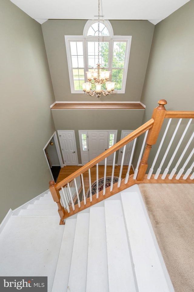 1280 Saint Michaels Rd, Mount Airy, MD 21771 - staircase with a chandelier