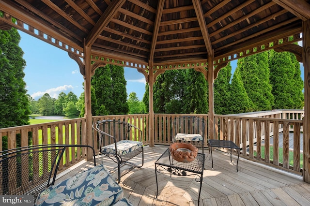 1280 Saint Michaels Rd, Mount Airy, MD 21771 - wooden terrace with a gazebo and view of wooded area