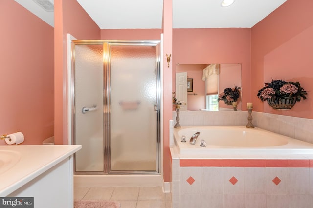 1280 Saint Michaels Rd, Mount Airy, MD 21771 - full bathroom featuring tile patterned floors, a stall shower, a bath, and vanity