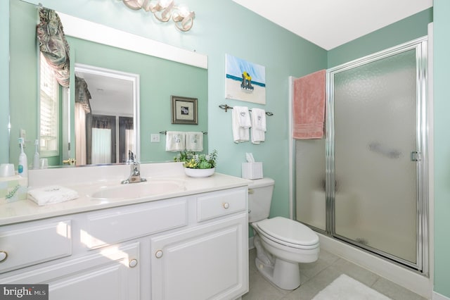 1280 Saint Michaels Rd, Mount Airy, MD 21771 - full bathroom featuring a stall shower, vanity, toilet, and tile patterned floors