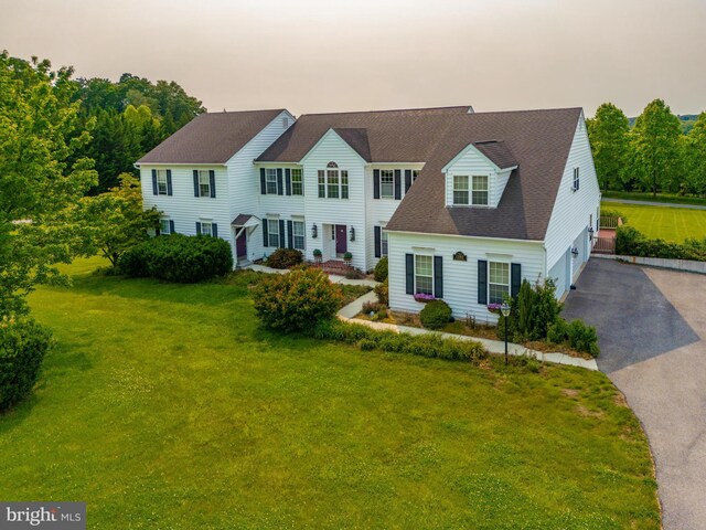 1280 Saint Michaels Rd, Mount Airy, MD 21771 - view of front of home with driveway, a front yard, a shingled roof, and a garage
